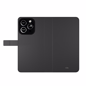 Puro Wallet Съемный чехол MagSafe 2 в 1 из кожи PU с клапаном и кошельком для iPhone 16 Pro - черный