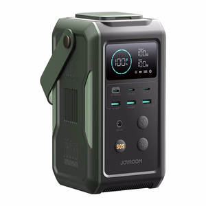 Powerbank Joyroom JR-PBF10 75000mAh 100W 3x USB-C 3x USB-A kokkupandava taskulambi ja käepidemega - roheline