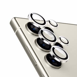Crong Lens Ring karastatud klaasist kaamera objektiivikaitse seadmele Samsung Galaxy S24 Ultra, läbipaistev