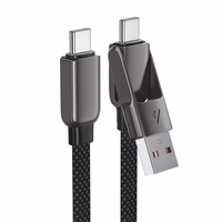Acefast C13-05 USB-C - USB-A / USB-C kaabel 480Mb/s 3A 0.2m - must