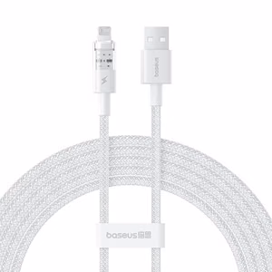 Baseus Gem USB-A kuni Lightning 2.4A kiirlaadimiskaabel 2 m, valge