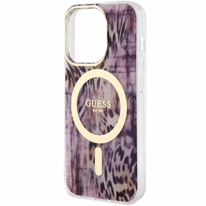 Guess GUHMP14LHLEOPWP iPhone 14 Pro 6.1" roosa/roosa hardcase Leopard MagSafe