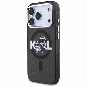 Karl Lagerfeld IML Glitter Karl & Choupette Sketch Logo MagSafe Ümbris jaoks iPhone 17 Pro - Must
