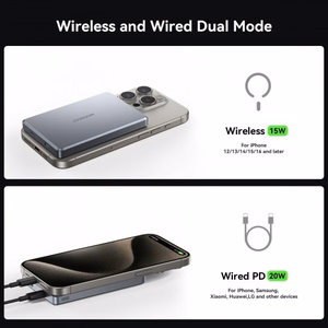 Akupank Joyroom JR-PBM08 Pro Titan Grey 10000mAh (Juhtmevaba laadimine 15W / PD 20W)