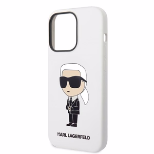 Karl Lagerfeld KLHCP14LSNIKBCH iPhone 14 Pro 6.1" жёсткий чехол белый/белый Silicone Ikonik