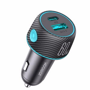 Autolaadija Joyroom „JR-CCN01" must 60W (PD20W / USB-C) LED-valgusega