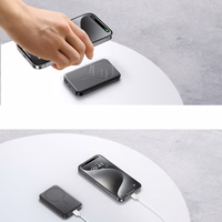 Powerbank Joyroom JR-W020 Mini 5000mAh USB-A USB-C induktiivne 20W - must + USB-C / USB-C kaabel