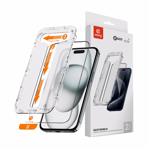 Crong EasyShield 2-Pack karastatud ekraanikaitseklaasid seadmele iPhone 16 / 15, 2 tk