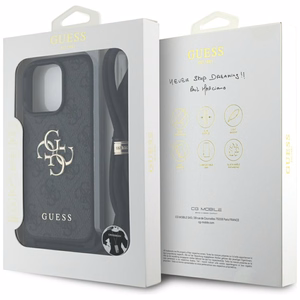 Чехол Guess для iPhone 16 Pro Max GUHCP16XP4GMGCRK (CBDY PU 4G Big Logo W/Cord Strap) чёрный