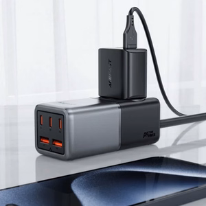 Laadija Acefast Z2 GaN must 75W (3xPD / 2xQC3.0 / 1xAC)