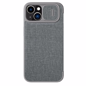 Nillkin Qin Cloth Pro Case чехол для iPhone 14 Plus с защитой камеры флип-чехол серый