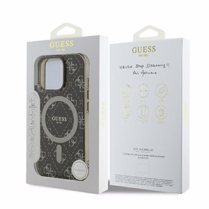 Guess IML 4G Background MagSafe iPhone 16 Pro Ümbris - Brown