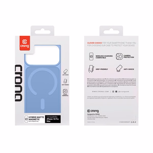 Sinine MagSafe-toega Crong Hybrid Matte Magnetic kaitseümbris Apple iPhone 18 Pro Max ja iPhone 17 Pro Max mudelitele