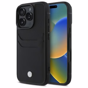 BMW Sign Leather Cardslot Ümbris jaoks iPhone 16 Pro Max - must