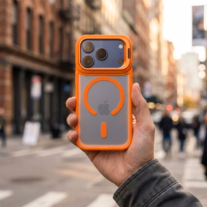 Case for iPhone 17 Pro Max / 18 Pro Max Forcell F-Protect Shadow Stand Premium compatible with MagSafe orange