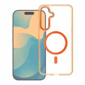 Чехол Samsung S26 PLUS Frame Clear Hybrid Mag Cover совместимый с MagSafe hermes оранжевый