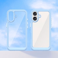 Outer Space Ümbris with Gel Frame jaoks iPhone 16 Plus - Sinine