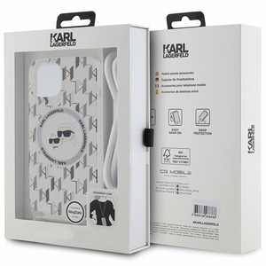 Karl Lagerfeld IML Crossbody Monogram Karl & Choupette Head MagSafe Ümbris jaoks iPhone 15 / 14 / 13 - läbipaistev