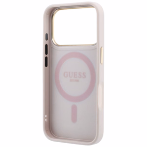 Guess Ring Stand 360 4G Classic Logo MagSafe ümbris mudelitele iPhone 17 Pro Max / 18 Pro Max, roosa