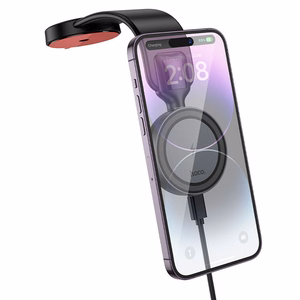 HOCO car Hoidja with Juhtmevaba charging jaoks center console compatible with MagSafe 15W HW29 must metal hall