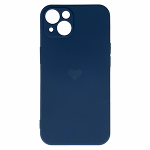 Vennus Silicone Heart Ümbris jaoks Iphone 14 Plus design 1 tumesinine