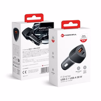 Car laadija Forcell F-Energy Carbon USB C + USB A QC3.0 PD 3A 38W CC50-1A1C must