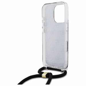 Guess Crossbody Cord 4G Print Ümbris jaoks iPhone 16 Pro Max - must