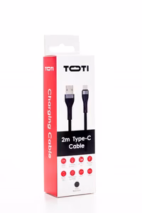 SEEK TOTI USB A to Type-C, 2m Braided Cable 3A, Black
