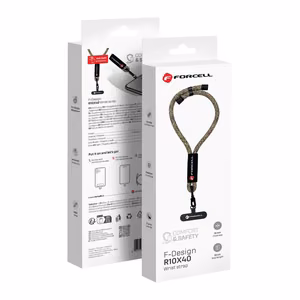 FORCELL F-DESIGN R10X40 wrist phone lanyard with adjustable length (max 20cm in the loop) roheline roosa purple