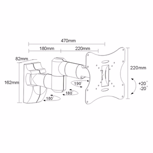 TV Wall Mount Bracket LCD LED Plasma 23-42'' up to 30kg max vesa 200x200 hõbedane