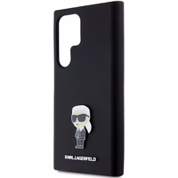 Karl Lagerfeld Silicone Ikonik Metal Pin ümbris jaoks Samsung Galaxy S24 Ultra - must