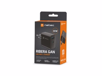 NATEC RIBERA GAN CHARGER 1x USB-A + 1x USB-C 45W must