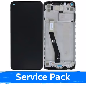 LCD Ekraan Ühildub Xiaomi Redmi Note 9 Must Koos Frame (Service Pack)