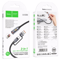 Kaabel USB A / USB C to Cigarete lighter Hoco 0,3 m UA38B must