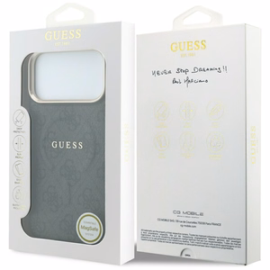 Guess Embossed 4G Classic MagSafe-ümbris iPhone 17 Pro Max / 18 Pro Max jaoks, must