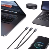 USAMS kaabel 2in1 2xUSB-C 72W 1,2m Aluminum Alloy Data Cable Sufeng Series SJ740USB101 (US-SJ740)