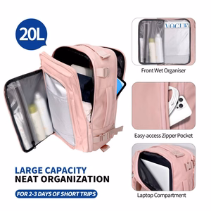 Tech-Protect Defender S50 Backpack jaoks Ryanair & Wizzar, 20L Laptop - roosa