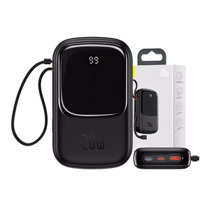 Powerbank Baseus Qpow PRO with Lightning kaabel, USB-C port and USB 20000mAh, 20W (must)