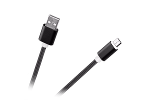 M-Life USB – micro-USB nailonkaabel, must, 1 m