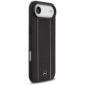 Mercedes Leather Star Pattern Stripes MagSafe ümbris jaoks iPhone Air - must