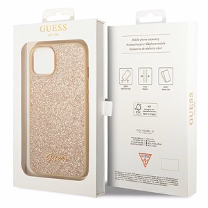 Guess GUHCP14SHGGSHD iPhone 14 6.1" kuldne/kuldne kõva korpus Glitter Script