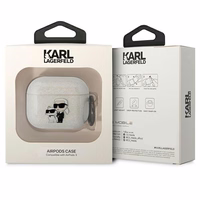 Karl Lagerfeld KLA3HNKCTGT Airpods 3 cover läbipaistev Gliter Karl&Choupette