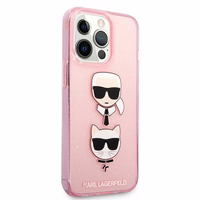 Karl Lagerfeld KLHCP13LKCTUGLP iPhone 13 Pro / 13 6,1" różowy / roosa kõvakott Glitter Karl's & Choupette