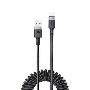Acefast C14-04 USB-A - USB-C kaabli vedru 480Mb/s 3A 1.2m - must