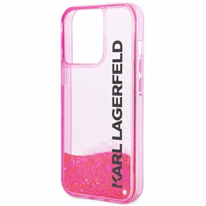 Karl Lagerfeld Liquid Glitter Elong Case iPhone 14 Pro jaoks - roosa