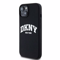 DKNY Liquid Silicone Valge Printed Logo MagSafe Ümbris jaoks iPhone 14 / 15 / 13 - Must