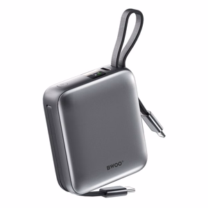 BWOO akupank P74 22.5W 20000 mAh with 2 built-in cables 1 x USB-C 1 x Lightning must