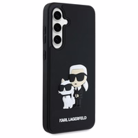 Karl Lagerfeld 3D Rubber Karl&Choupette Ümbris jaoks Samsung Galaxy S24 FE - must