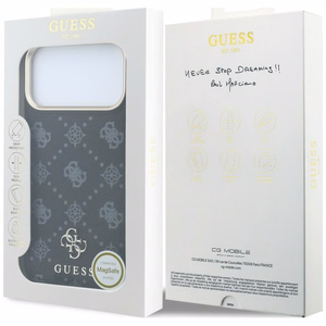 Guess Peony 4G Small Logo MagSafe-ümbris iPhone 17 Pro Max / 18 Pro Max jaoks, must