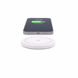 Puro Qi 10 W juhtmevaba laadimisalus Androidi ja iPhone'i seadmetele, valge